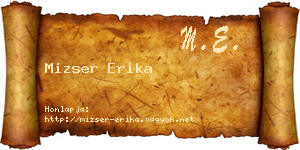 Mizser Erika névjegykártya
